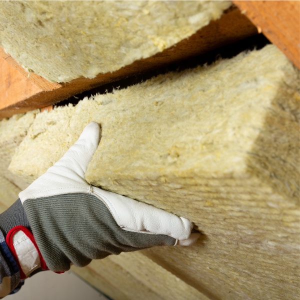 Moisture-resistant mineral wool insulation installed in crawl space walls for better temperature control in Palm Coast, FL.