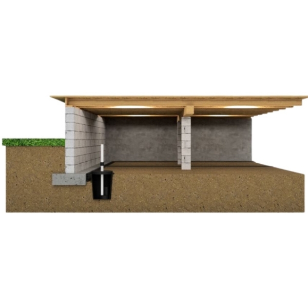 Illustrated diagram of how a crawl space drainage system functions in St. Augustine, FL, preventing flooding and humidity issues