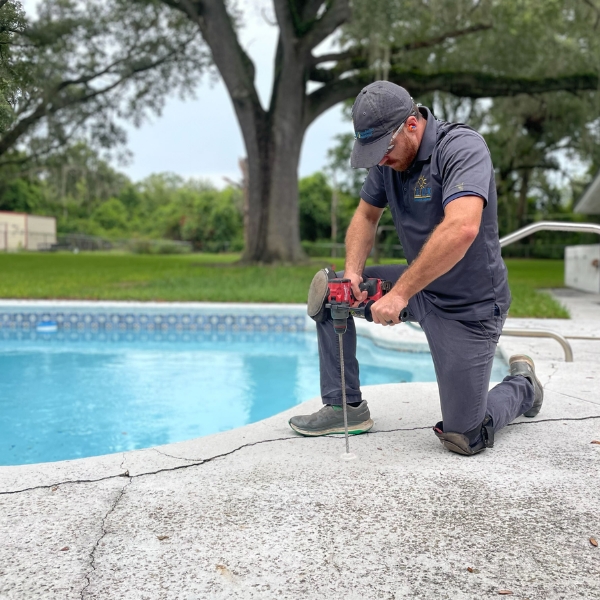LUX concrete lifting contractors in Gainesville, FL, repairing concrete problems using advanced polyurethane foam injection.
