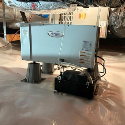 Installed crawl space dehumidifier, the unlevel floor repair in Orange Park, FL, to manage moisture to prevent wood rot.