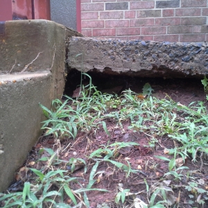 A void underneath the house, causing settlement and wall cracks in Middleburg, FL. Solution