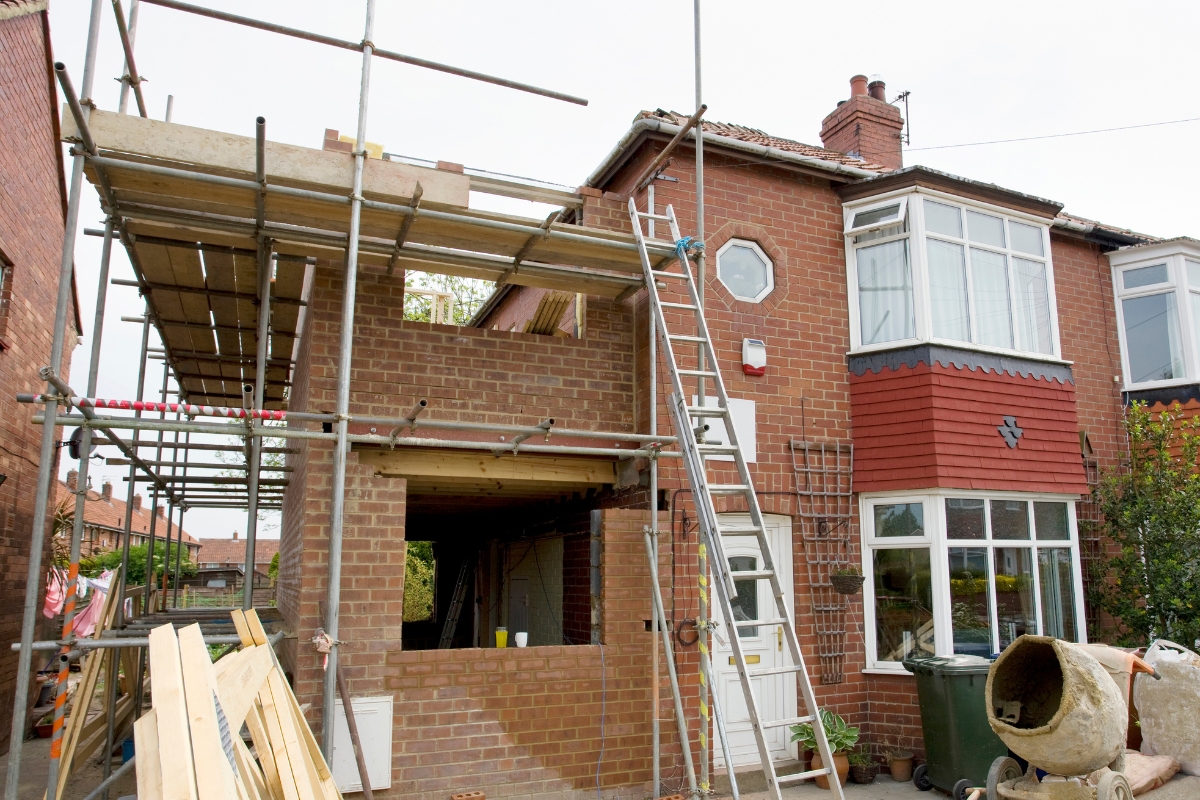 Home addition under construction; adding extra load to the structure exceeds support capacity in the Ocala, FL home.