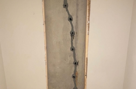 Concrete foundation crack repair performed on a home to restore surface stability, a foundation repair solution in Palm Coast.