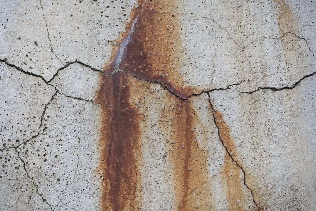 Saltwater entering small cracks in a seawall causes of soil erosion behind the seawall in Gainesville, FL.