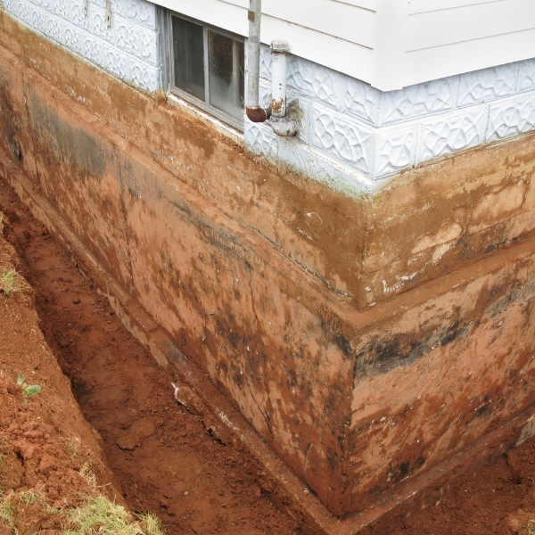 Soil erosion and wall cracking from poor grading directing water toward a home, needing crawl space repair in Jacksonville, Florida.