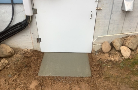 New crawl space access door installed at a St. Augustine, FL home to improve sealing and limit moisture entry.
