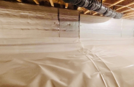 Crawl space insulation installed beneath a Lake City, FL home to support temperature control and moisture resistance.