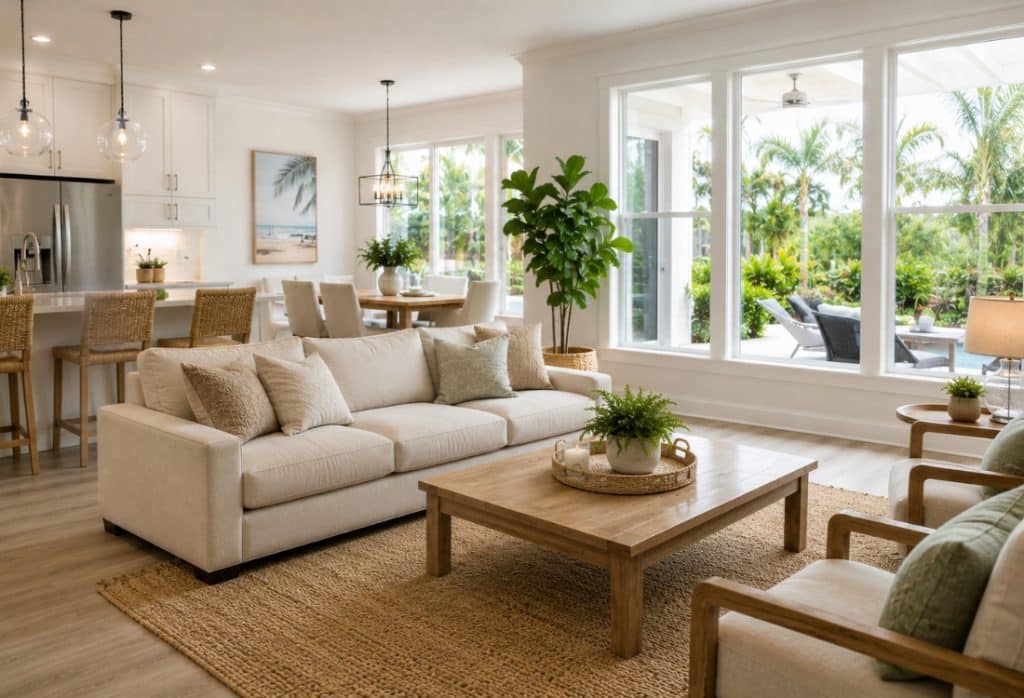 Clean, well-maintained Florida home with fresh dry indoor air quality from crawl space dehumidifier installation in Gainesville, FL.