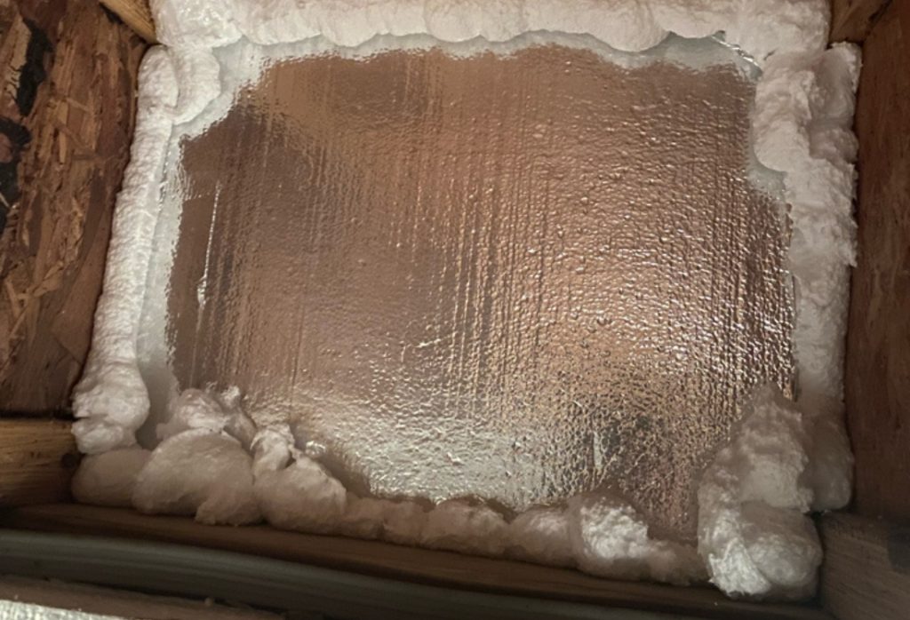 Sealed crawl space foundation vent cover to improve airflow, and get rid of musty smell in crawl space in Gainesville, FL.